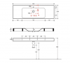 Kerasan 353559 CENTO umywalka 140X45 SOSP/z/o GRIGIO MAT